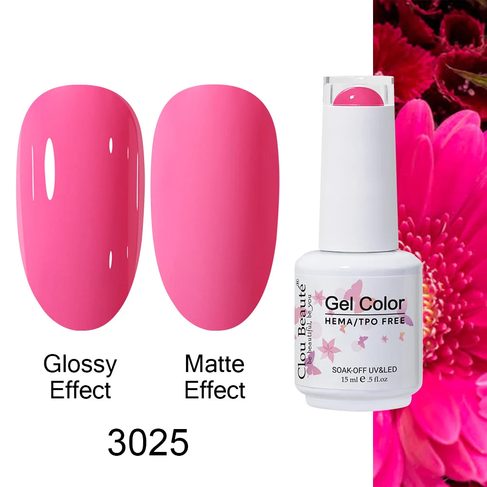 Clou Beaute Gel Nail Polish Neon Brown Royal Blue Red Green Pastal Nude Nail Art Varnishes Gel Lacquer Top Coat UV Gel Nail