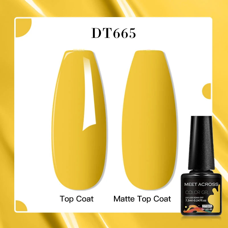 MEET ACROSS 7ml Red Blue Green Metallic Gel Nail Polish Super Bright Mirror Effect Semi Permanent LED UV Gel Nail Art Varnish