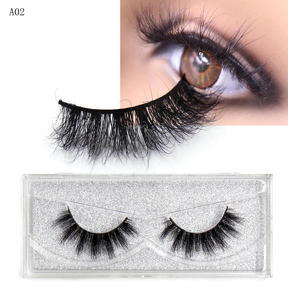 LEHUAMAO 3D Mink Eyelash Fluffy Cross Thick Natural Fake Eyelashes Lashes Dramatic Makeup Eye Lashes Handmade False Eyelash
