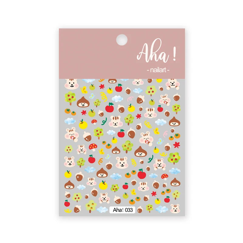 1pc Cute White Cloud Nail Stickers Ultra Thin Nail Art Stickers Self Adhesive Decals Star Moon/Flower/Clouds Kawaii Nail Decals