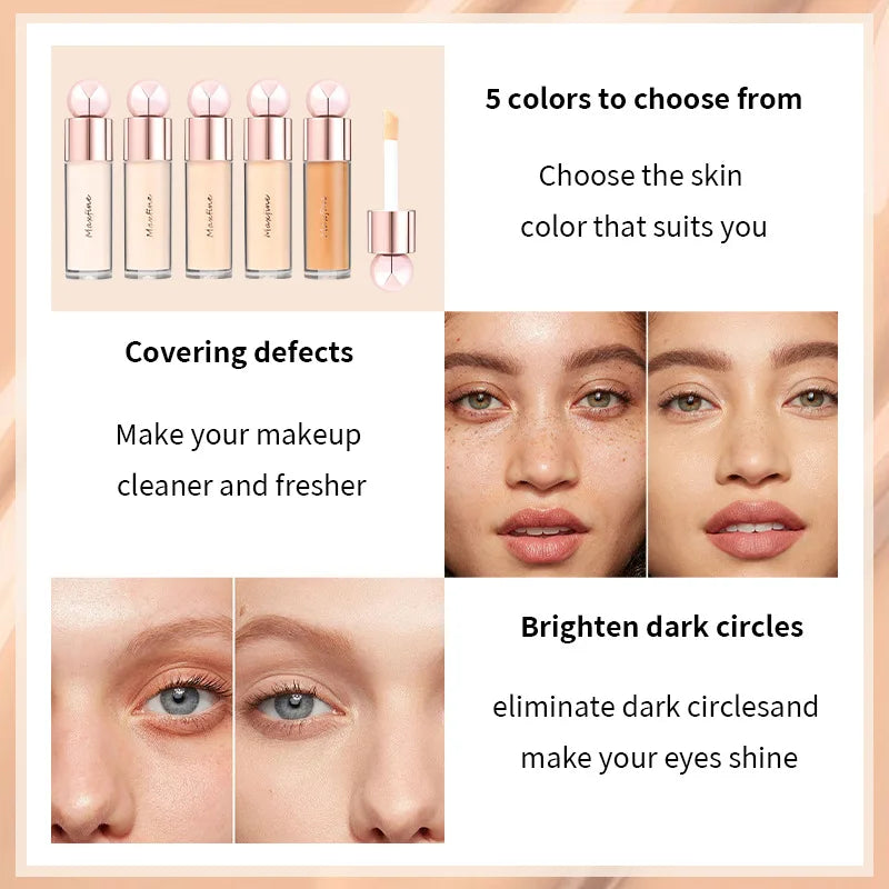 Concealer with Pore Blurring Moisturizing Oil Control Long Lasting Sweat Resistant Non Transfer for Covering Facial Blemishes