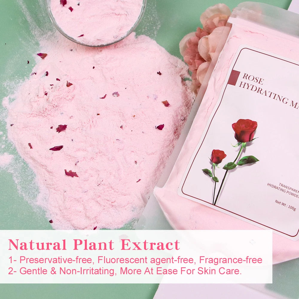 Rose Petal Face Jelly Mask Powder Skin Brightening Lighten Blackheads Remove Clean Pores Peel Off Mask SPA Facial Skin Care