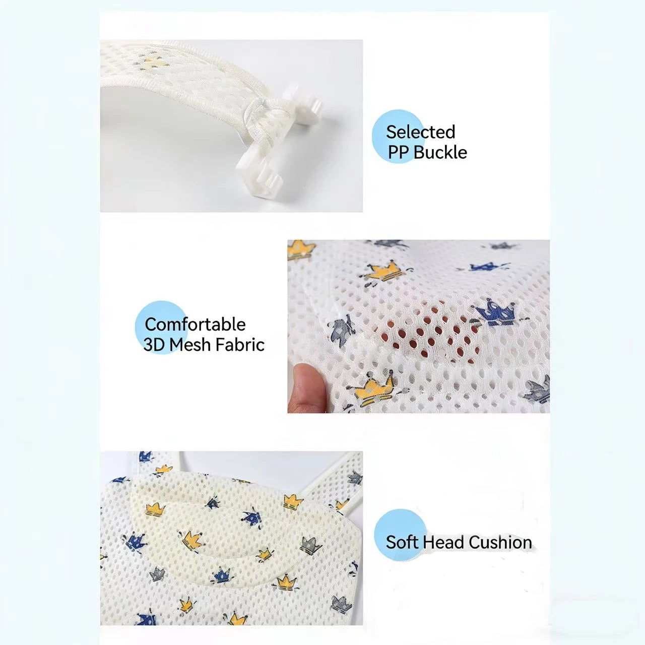 Baby Bath Cushion Pad Newborn Bathtub Mat Infant Bath Supporter Net Baby Universal Nonslip Floating Bathing Tub Shower Mesh Seat