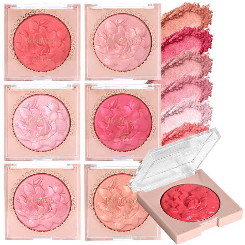 Multi-Color Glossy Blush Highlighter, Baking Process, Moisturizing and Glossy Makeup Effect, with Pearlescent Brightening Effect