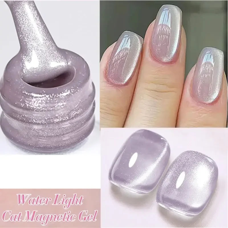 BORN PRETTY Pink Water Light Cat Magnetic Gel Nail Polish Aurora Spar Glitter Glass Bead Soak Off UV LED Semi-Permanant Varnish