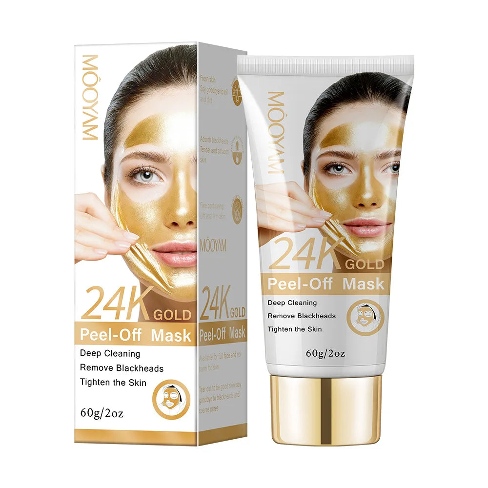 24K gold peel-off mask 60g T-zone care to shrink pores and remove blackheads and acne mask blackhead nose mask