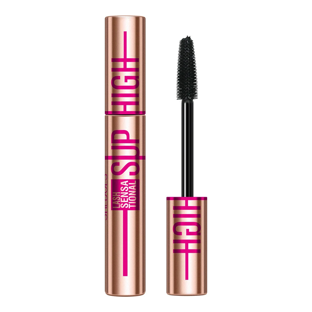 Super High 4D Waterproof Mascara - Volumizing, Curling & Lengthening Formula, Smudge-Proof Long-Lasting Black Mascara