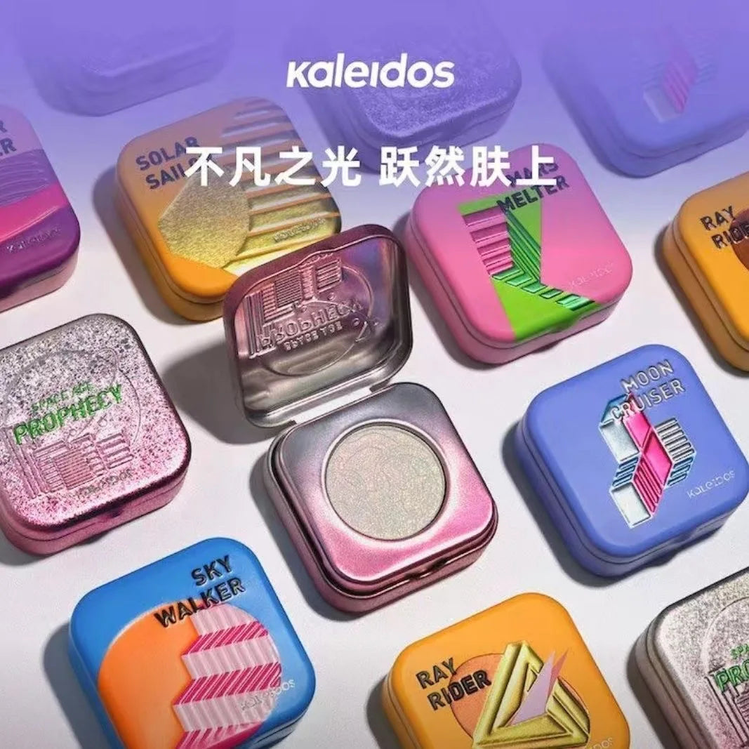 Kaleidos Space Age Prophecy Highlighter Chrome Glitter Palette Face Makeup Chameleon Diamond Powder Brightening Eye
