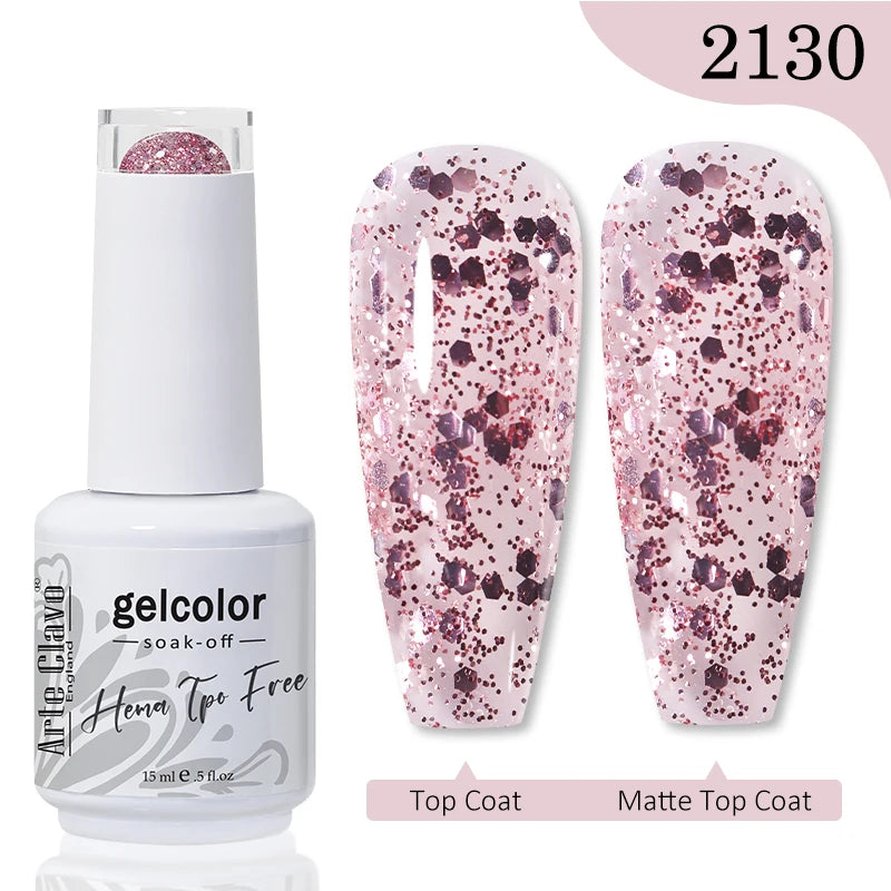 Arte Clavo 15ML Red Brown Color Gel Nail Polish Autumn Winter Nail Art Gel Nail Supplies Semi Permanent Soak Off UV Gel Varnish