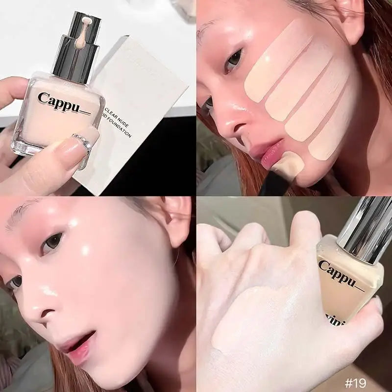 【AD】Cappuvini Liquid Foundation Concealer Cream Oil Control Long Lasting Moisturizing Brighten Full Coverage Black Eyes Makeup