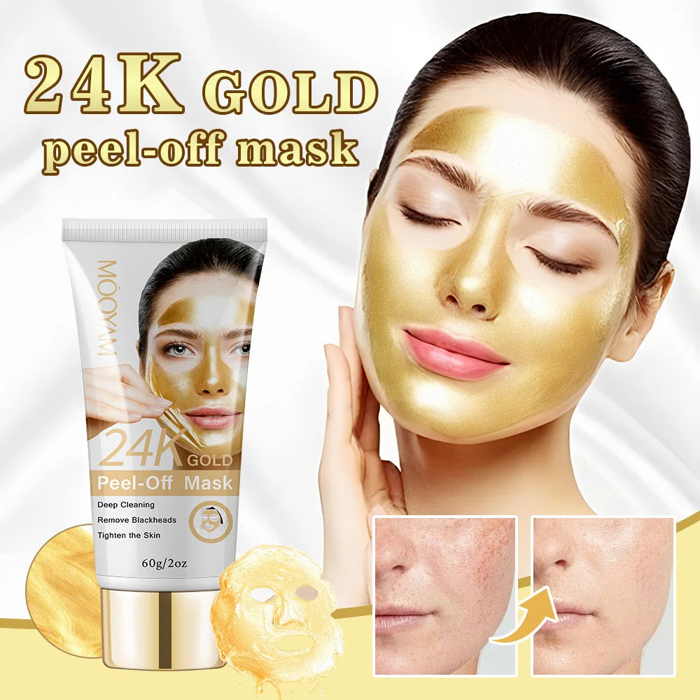 24K gold peel-off mask 60g T-zone care to shrink pores and remove blackheads and acne mask blackhead nose mask