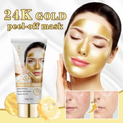 24K gold peel-off mask 60g T-zone care to shrink pores and remove blackheads and acne mask blackhead nose mask