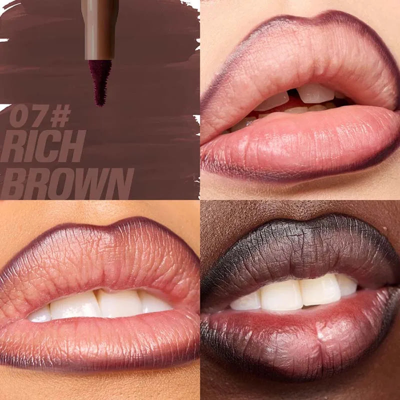 Velvet Brown Lip Liner Pencil Nude Matte Waterproof Non-stick Cup Cherry Red Lip Liner Lip Contour Pen Lipstick Makeup For Woman