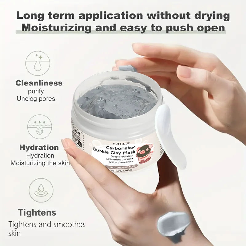 Carbonated Bubble Clay Mask - Contains clay extract, collagen, hyaluronic acid, retinol, moisturizing and oil control, cleansing