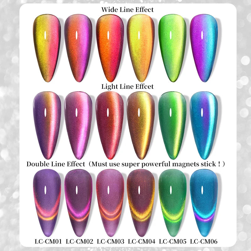 LILYCUTE 7ML Ocean Blue Cat Magnetic Gel Nail Polish Sparkling Glimmer Gel Polish Semi Permanent UV Magnet Gel Varnish Nail Art
