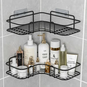 Wall Mounted Bathroom Shelf Corner Storage Iron Shower Drain Basket Cosmetic Rack Shampoo Holder Bathroom Organizer Wall Shelves
