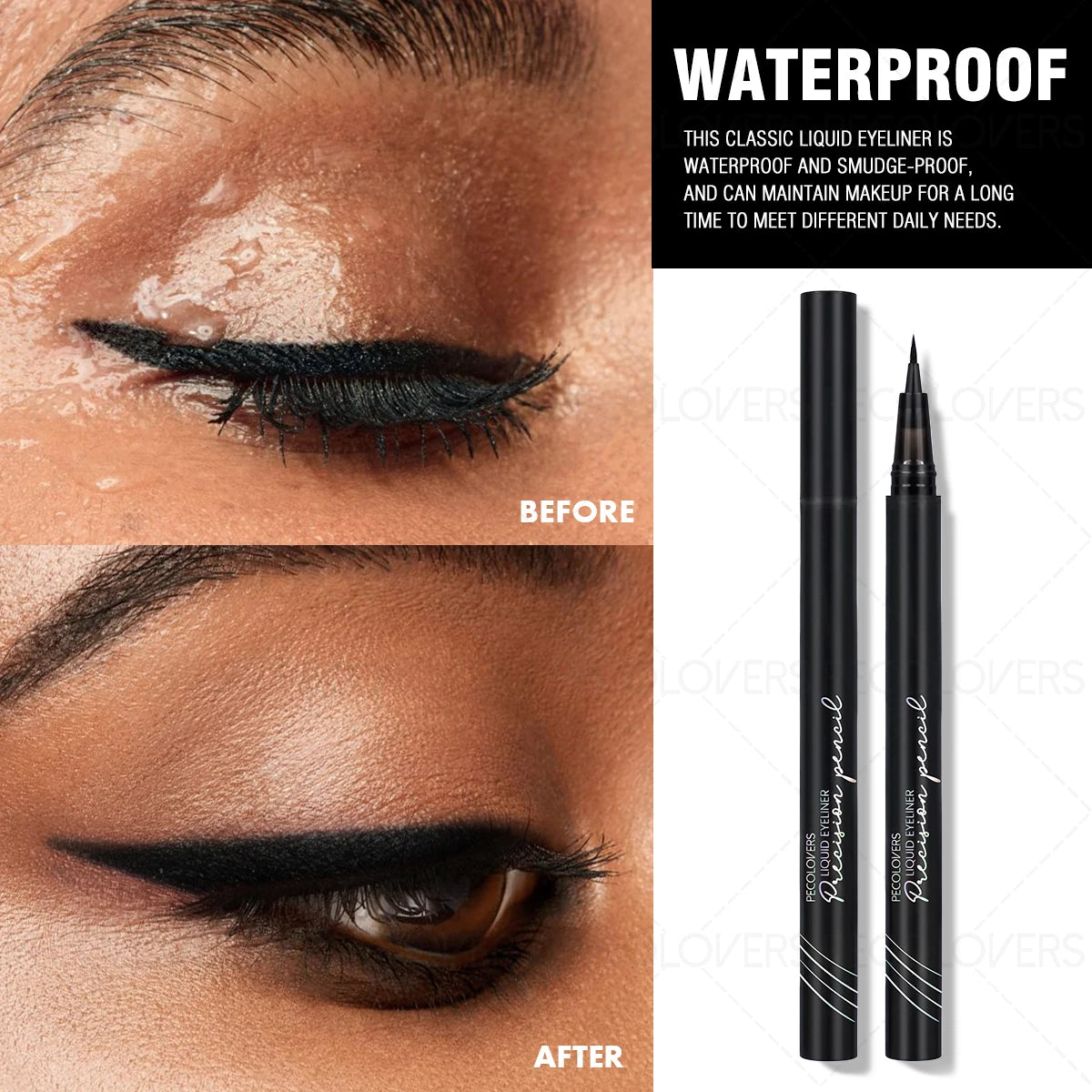 5PCS Smooth Liquid Eyeliner, Tip-resistant, Waterproof, Quick-drying, Soft, Perfect for Precision and Dramatic Eye Appearance