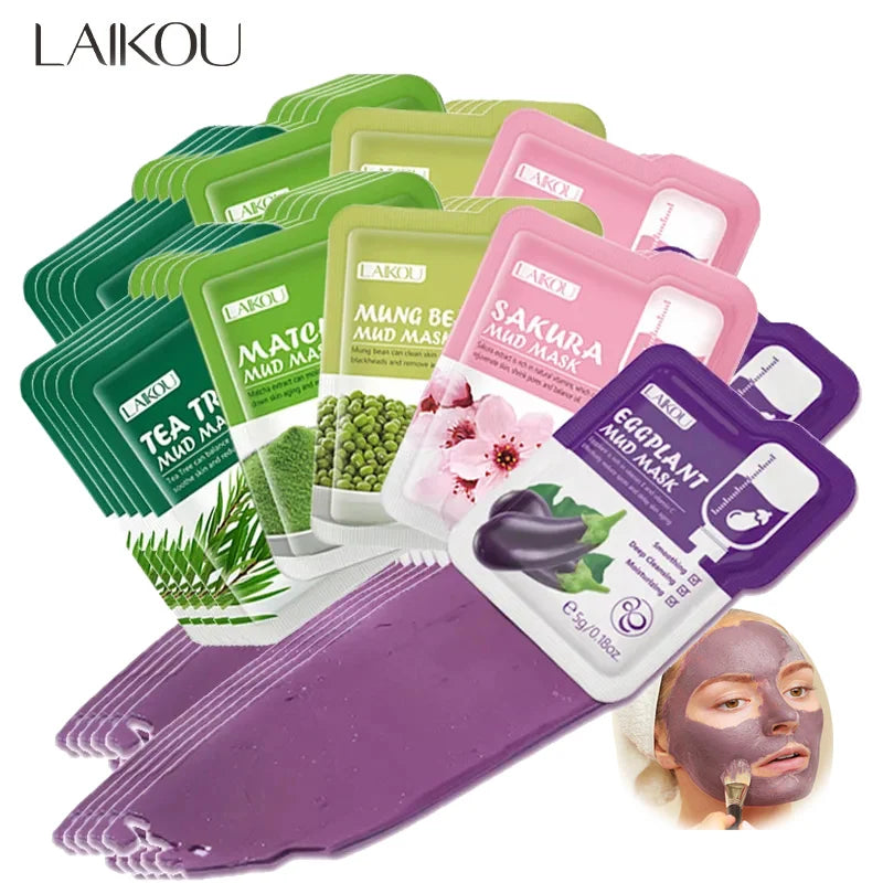 50pcs Japan Sakura Clay Mask for Face Deeply Cleansing Moisturizing Oil-Control Remove Blackhead Pink Mud Mask Facial Skincare