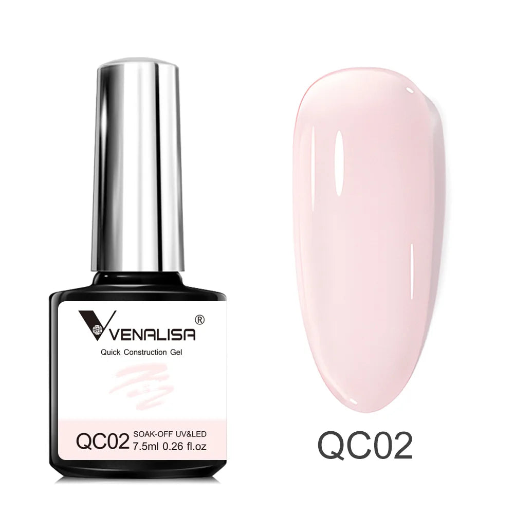 VENALISA Quick Construction Gel Jelly Color Semi Transparent Nail Gel Polish Fast Construction Soak Off UV LED Nude Pink Gel 7.5