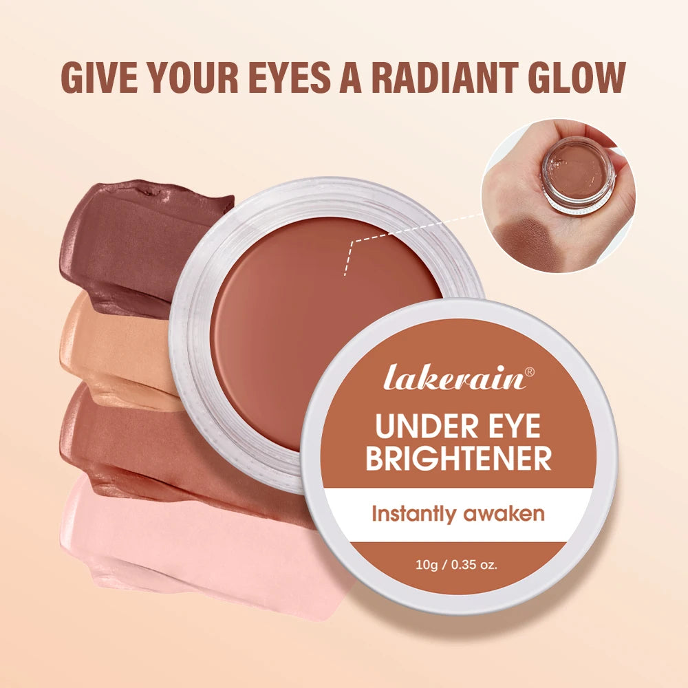 Lakerain Eye Concealer with Brush Durable 3D Shaping Cream for Dark Circles Age Lines Spot Covering Long-lasting Makeup