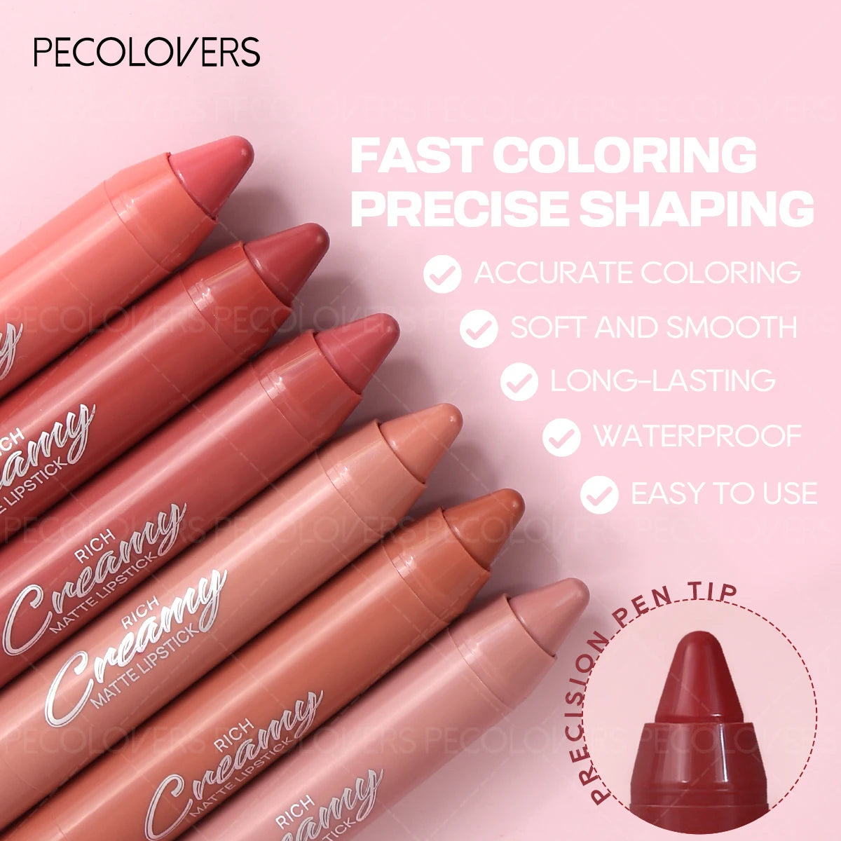 Colors Matte Lip Liner and Lipstick, Easy To Accurately Apply, Waterproof Long-lasting Non-sticky, Perfect Festival Gifts
