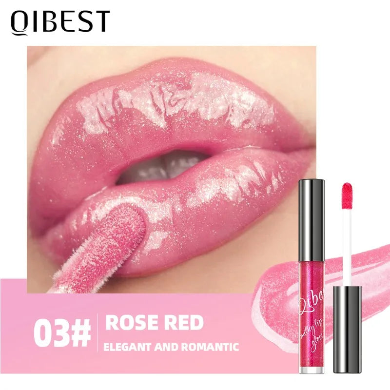 Water Light Mirror Glitter Lip Gloss Long Lasting Moisturizing Pearlescent Fine Sparkling Jelly Lip Tint Lips Makeup Cosmetics