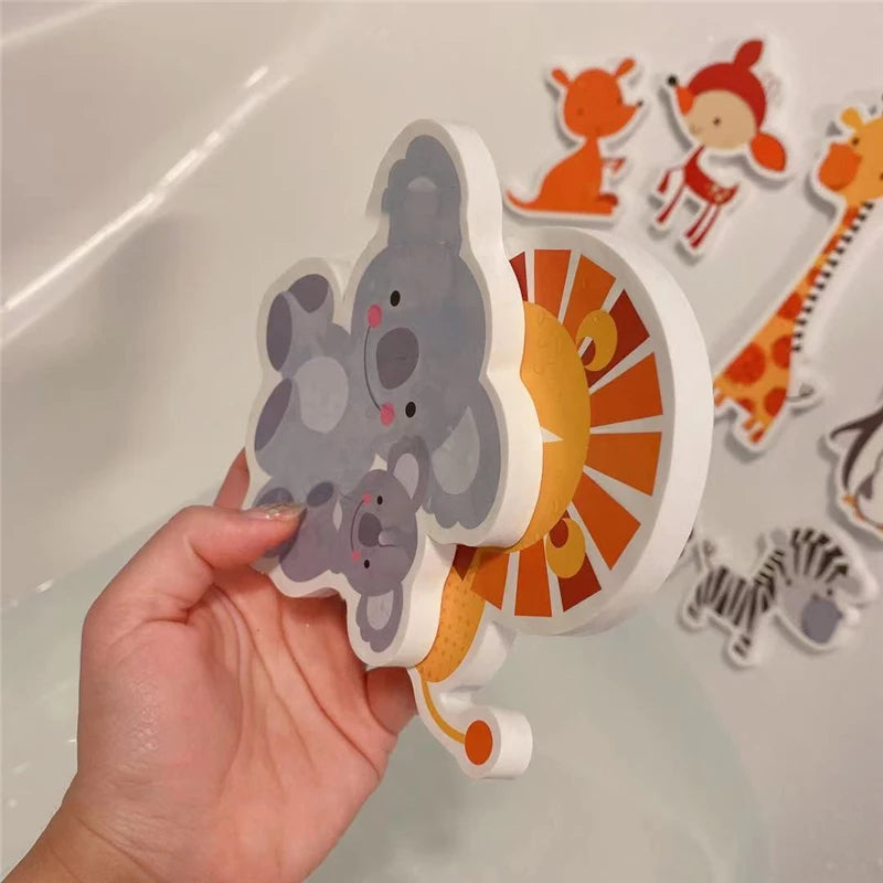 Baby Toy Animal Bath Toys for Kids Soft EVA Paste Bathroom Toys Animal Cognitive Floating Water Toys for Boys Girls 2 to 4 Years