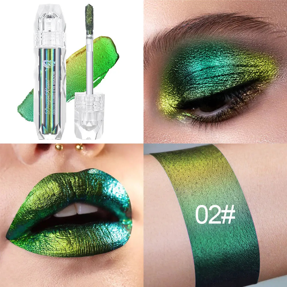 Chameleon Metal Lip Gloss Liquid Lipstick Brightening Long-Lasting Lip Gloss Multi-Color Long-Lasting Moisturizing Non-Stick Cup