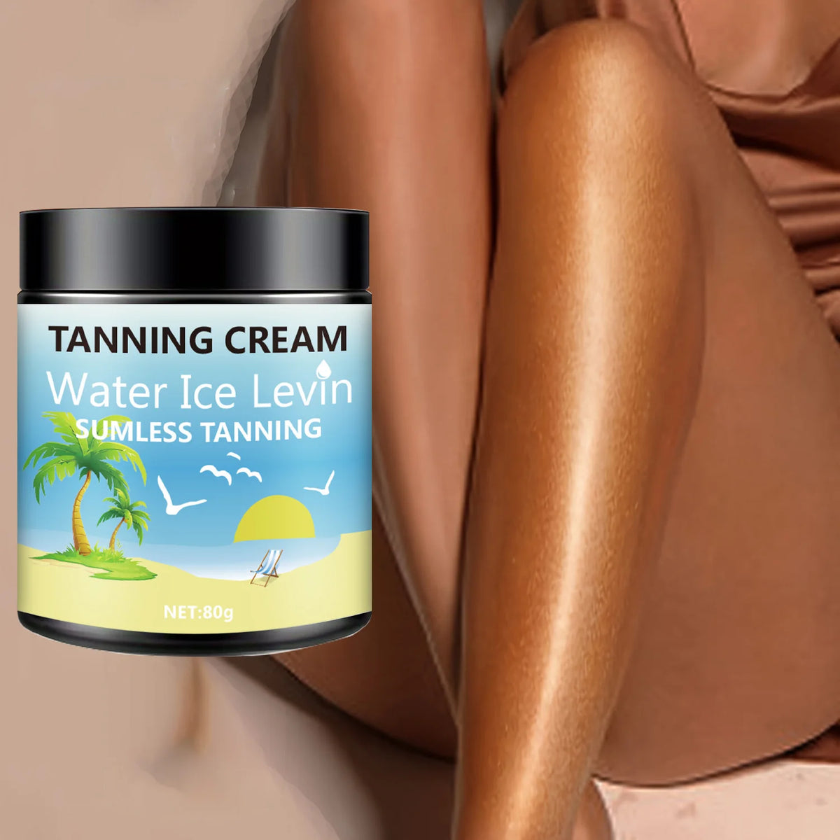 Body Tanning Lotion, Rich in Shea Butter and Coconut Oil, Deeply Moisturizing, Fast Absorbing, Non-Greasy, No Sunburn, Hypoallergenic for Men and Women