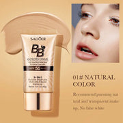 SPF50+ Gold Snail Sunscreen BB Cream Whitening Foundation Moisturizing Long Lasting Even Skin Tone Makeup Base Primer