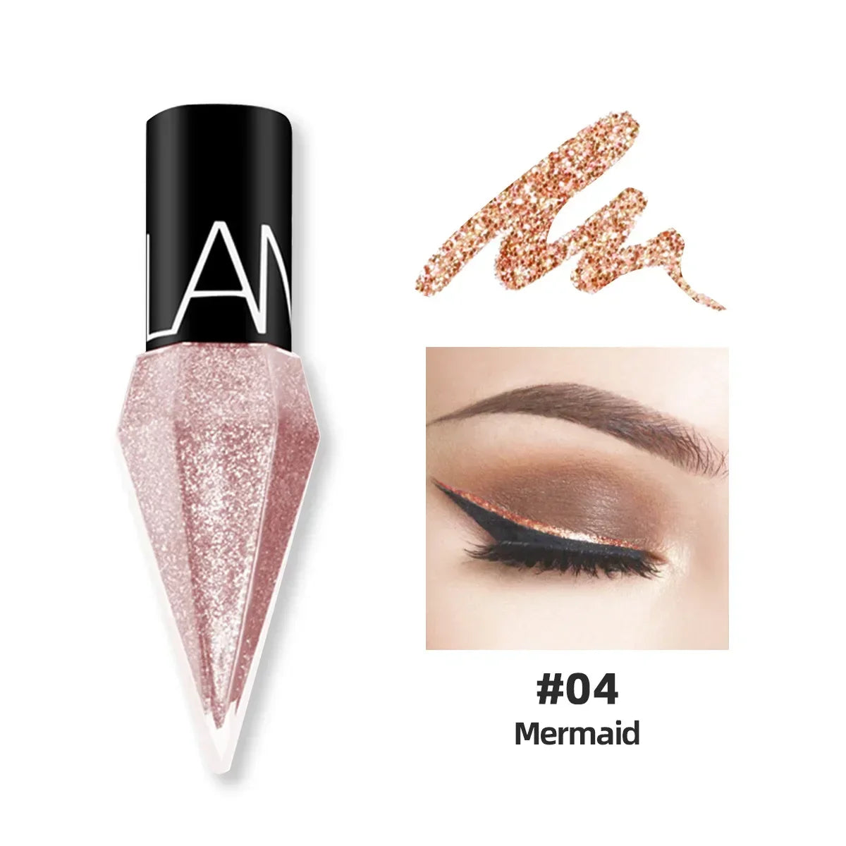 Shiny Eye Liners Pigment Silver Rose Gold Color Liquid Glitter eyeshadow Professional Eyeliner Beauty Cosmetics Makeup for Women