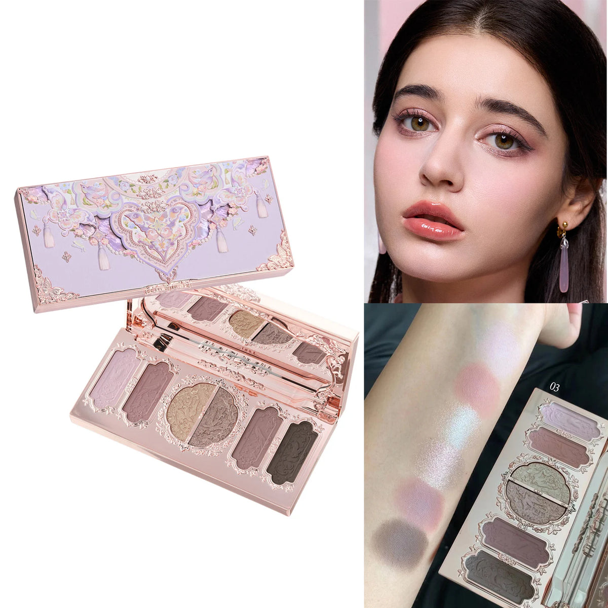 Flower Knows Butterfly Cloud Eyeshadow Palette 6 Colors Matte Shimmer Waterproof Highly Pigmented Makeup Palette