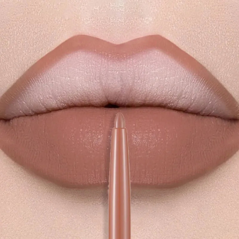 12 Colors Lip Liner Lipstick Pen Long-Lasting Waterproof Sweatproof Lip Contouring Pen Matte Velvet Non-fading Color Lips Makeup