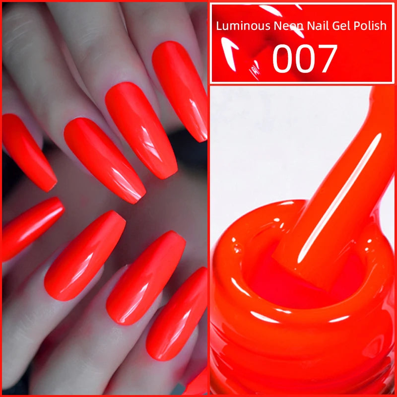 15ml Neon Luminous Gel Nail Gel Polish UV Soak off Lacquer Varnishes Summer Candy Hot Pink Green Yellow Nails Art