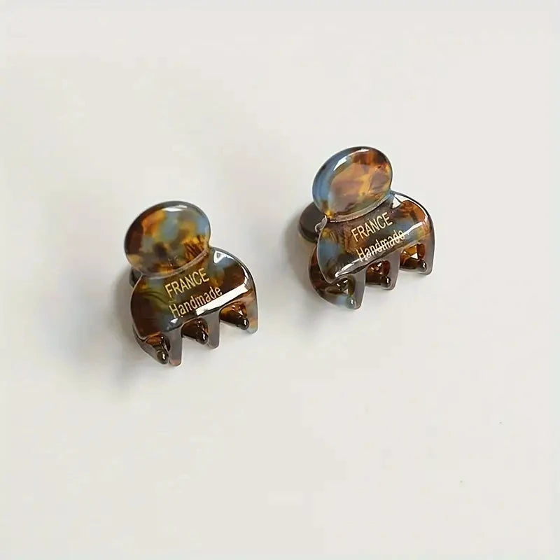 2pcs/set Mini Acetate Hair Claw Side Pins Small Size Shark Clip Sweet Cute Elegant Hairpin Hair Clips Women Hair Accessories