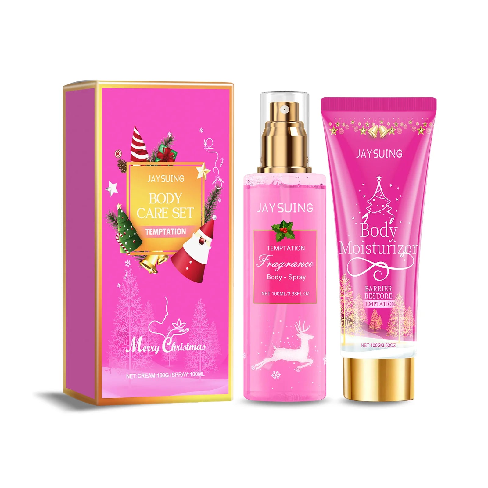 Christmas Body Care Gift Set, Fragrance Body Lotion & Perfume Spray, Holiday Party Long Lasting Scent