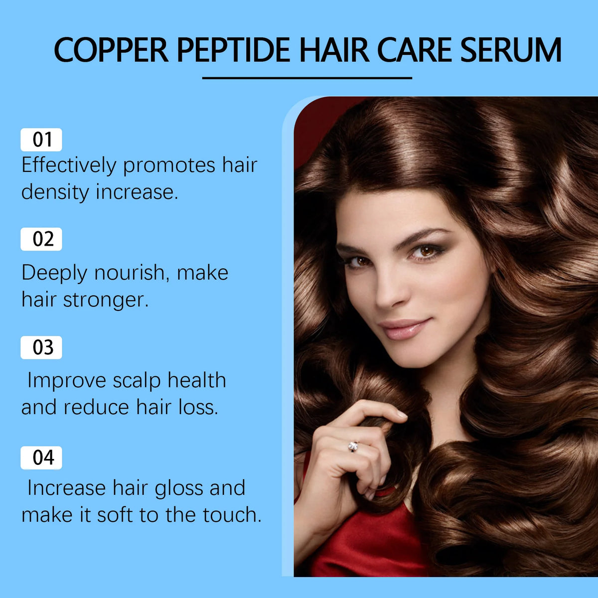 Copper Peptide Hair Growth Serum Hair Dense Prevent Loss Nourishing Scalp Hair Root Smooth Reduce Dry Damage Hair Repair Essence
