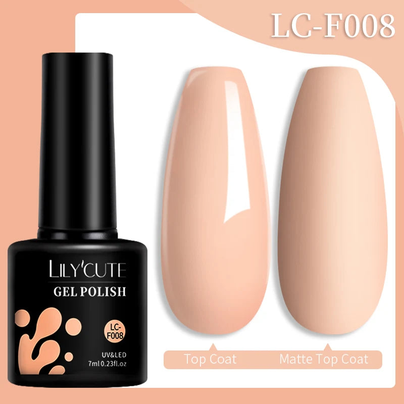LILYCUTE 7ml Champagne Rose Gold Glitter Gel Nail Polish Colorful Sparking Long Lasting Manicure Soak Off Nails Art Gel Varnish
