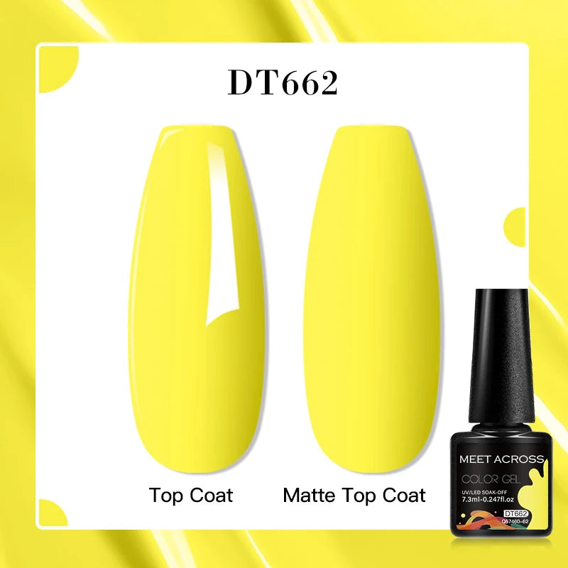 MEET ACROSS 7ml Red Blue Green Metallic Gel Nail Polish Super Bright Mirror Effect Semi Permanent LED UV Gel Nail Art Varnish