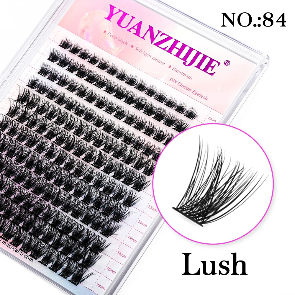 Mix Color 144 Russian Volume YUANZHIJIE False Eyelashes Natural Soft DIY Cluster Segment Lashes Cute Deer Rainbow Eyelashes