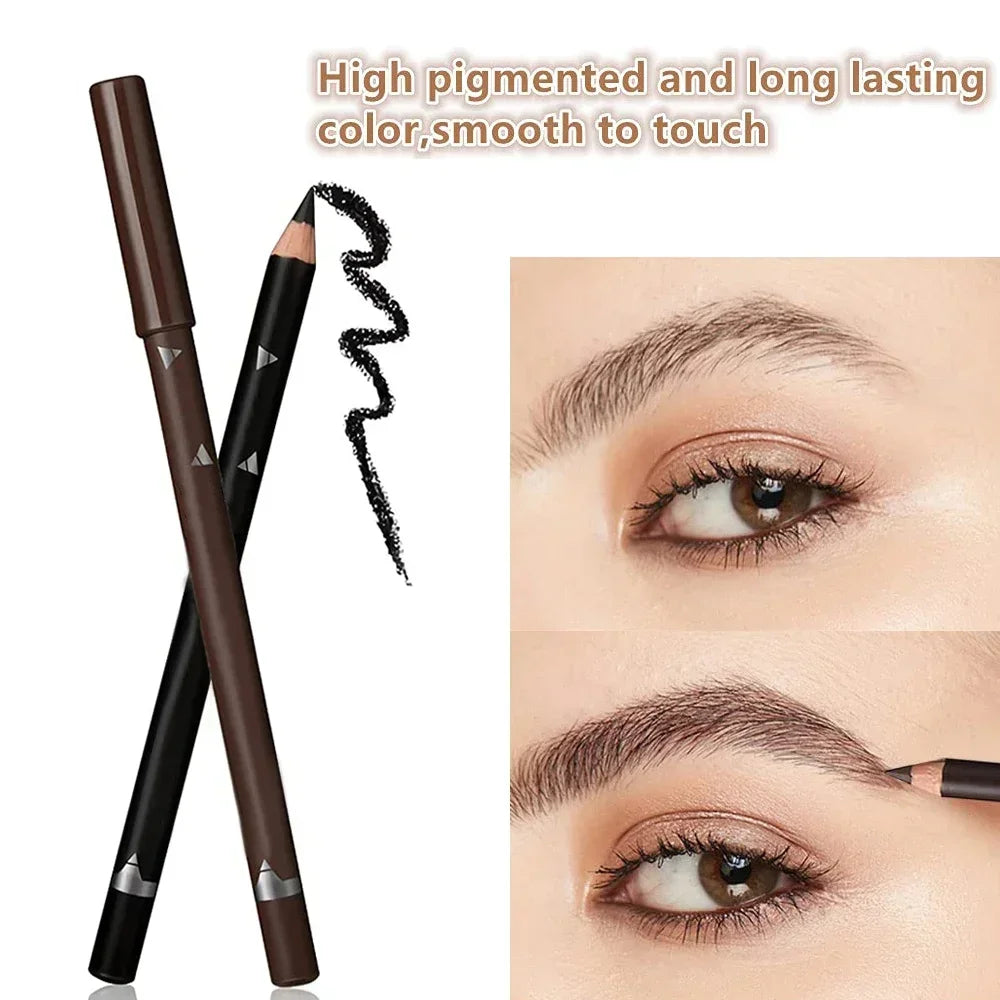 6/12PCS Eye Brow Pencil Waterproof Professional Women Eye Makeup Pen Easy Color Natural Black Brown Cosmetic Beauty Eyebrow Tool