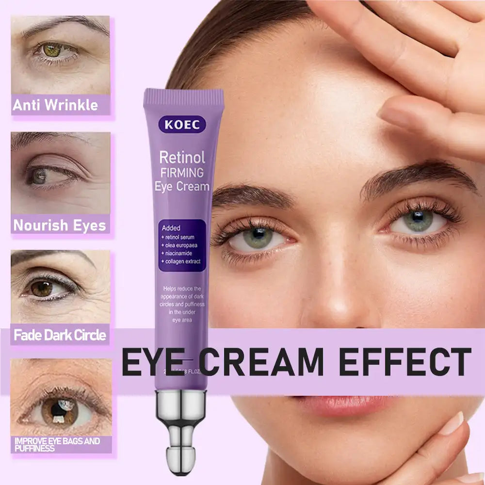 20ml KOEC Retinol Firming Eye Cream Anti-Wrinkle Nourishing Reduce Dark Circles Improve Eye Bags Puffiness Collagen Niacinamide