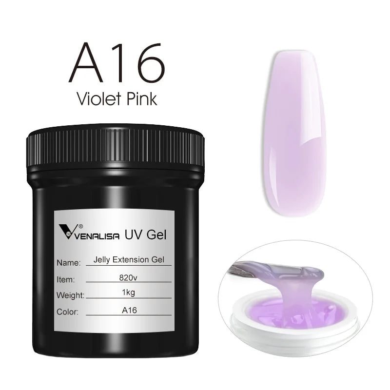 VENALISA Jelly Gel Large Volume 1L Jelly Nude Collection Not Burning Soak Off UV LED Soft Extension Gel Nail Gel Nail Manicure