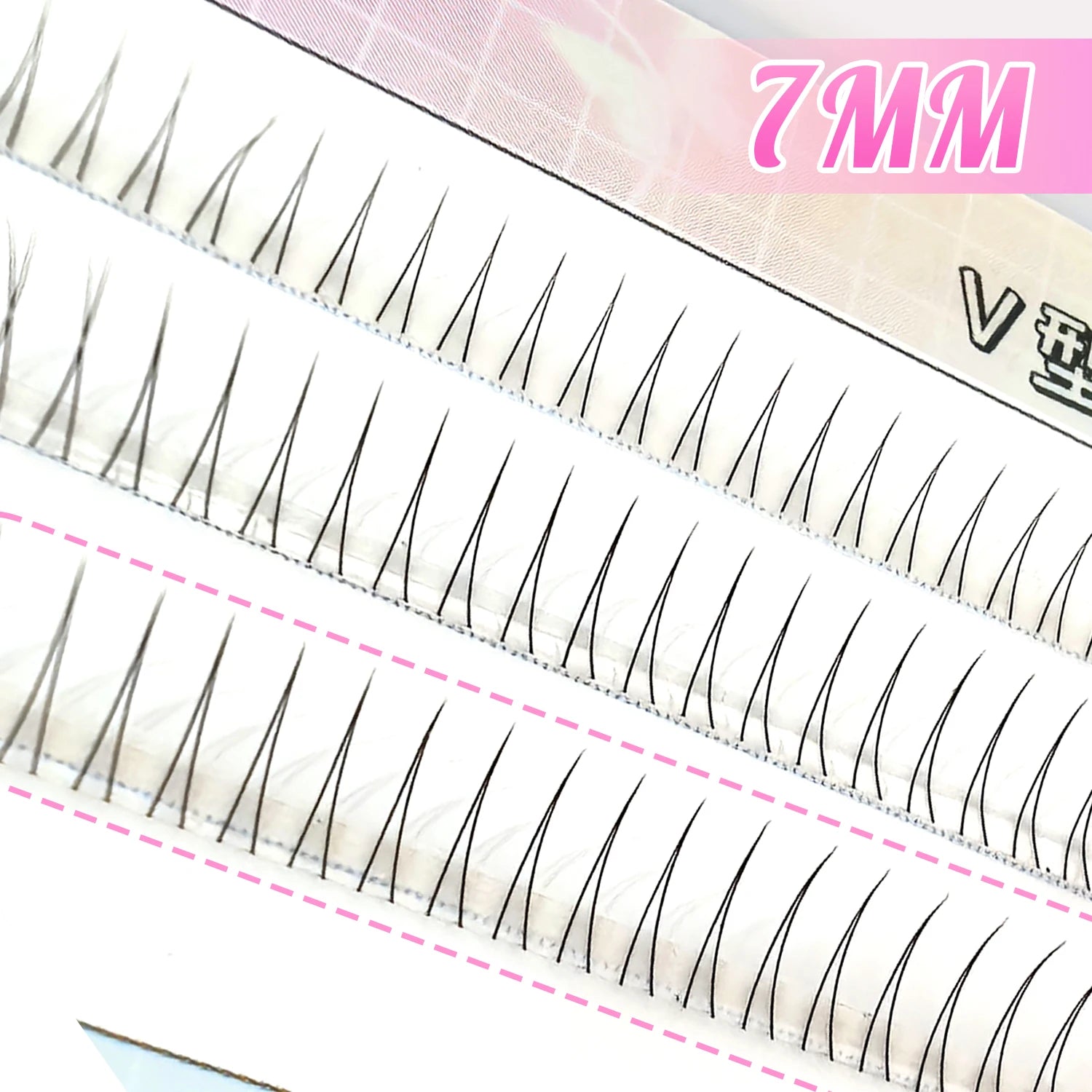 C Curl V Shape Black Under Eyelash Comic Eye Lashes Natural Bottom Lashes Soft Manga Eyelashes Bunches Eyelash Clusters Korean