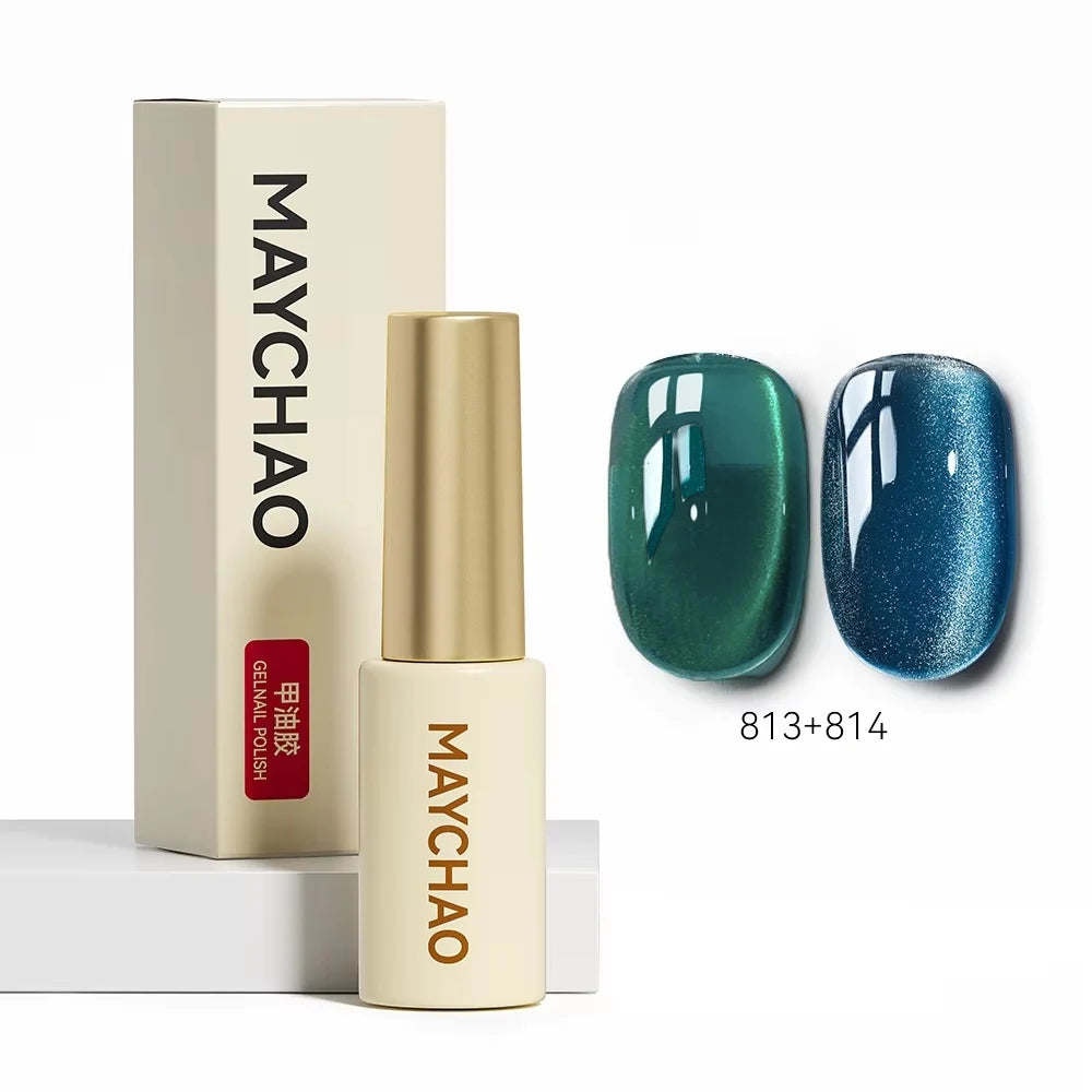 MAYCHAO 5ML Gel Nail Polish 9D Laser Diamond Glitter Cat Eye Gel Semi-Permanent Soak Off UV LED Gel Nail Manicure Tools Nail Art