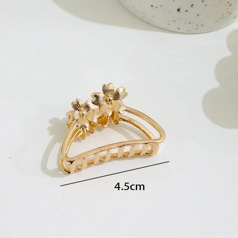 Luxury Solid Colors Hair Claws Temperament Gold Grab Butterfly Elegant Vintage Headband Hair Clips for Women Hair Accessories