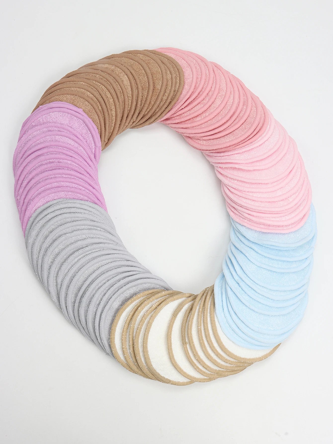 Bamboo Fiber Makeup Remover Pads Are Packed in 6/12/24 Pieces They Are Made from a Mixture of Fibers Extracted from Natural Bamboo.