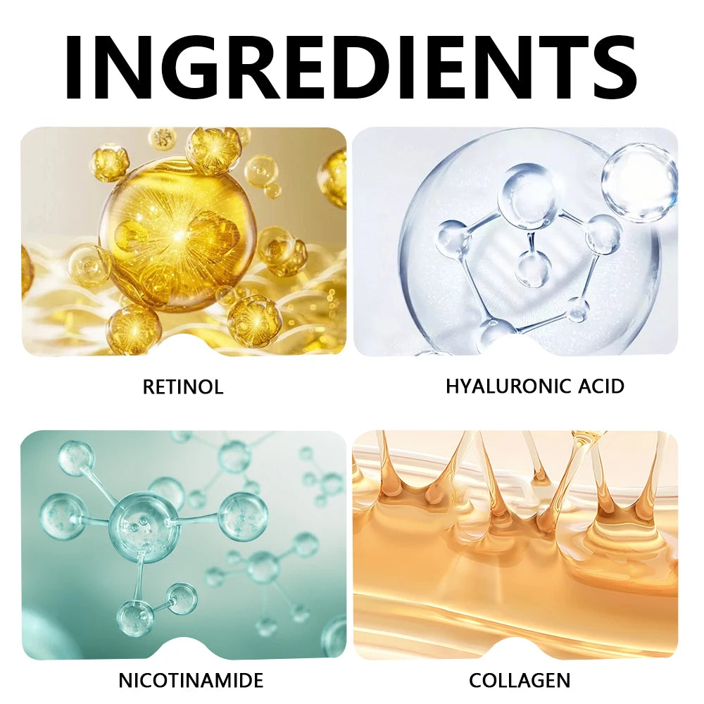2PCS Hyaluronic Acid & Retinol Collagen Serum - Hydrating Face Care for All Skin Types - Daily Moisturizing Solution