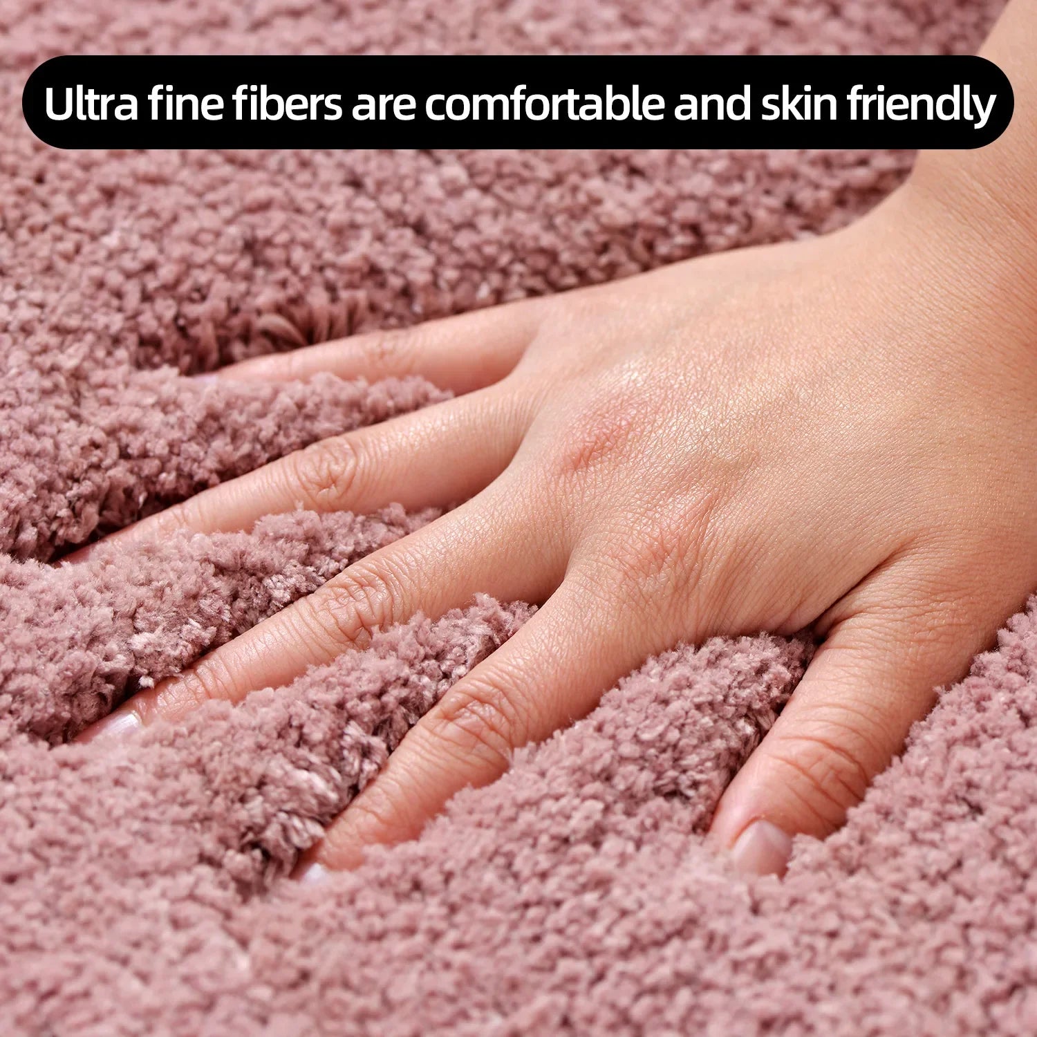 Rounded and thickened bathroom floor mat, bathtub absorbent mat, plush material, anti slip foot mat, entrance door mat, bathroom