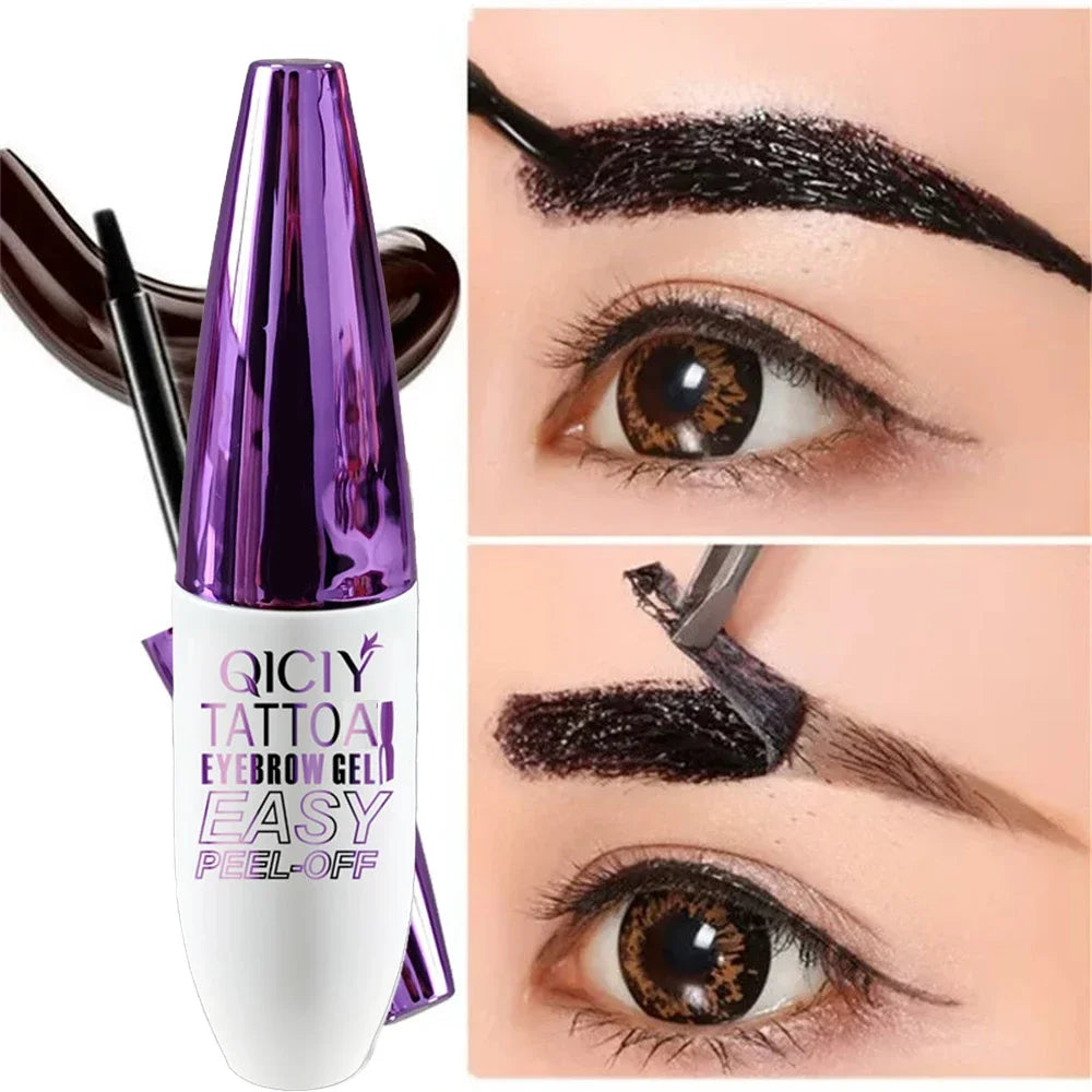 Waterproof Peel-off Eyebrow Tint Gel Black Long Lasting Film Forming Eyebrow Dye Cream Natural Eyebrow Makeup Semi-permanent